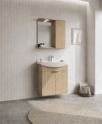 Orka Purus 65 cm ,Budva, Banyo Dolabı Takımı (Asma,Spotlu Ayna), 5007992