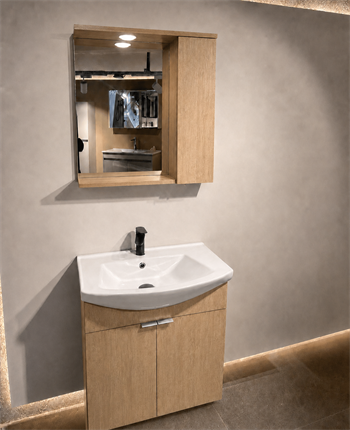 Orka Purus 65 cm ,Budva, Banyo Dolabı Takımı (Asma,Spotlu Ayna), 5007992