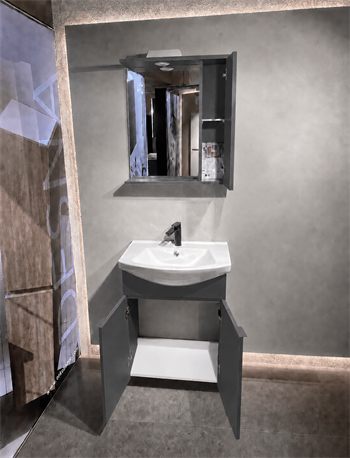 Orka Purus 65 cm ,Mat Antrasit, Banyo Dolabı Takımı (Asma,Spotlu Ayna), 5007983