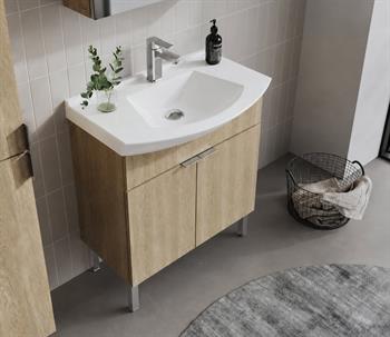 Orka Purus 65 cm ,Budva, Banyo Dolabı Takımı (Ayaklı,Düz Ayna), 5008468