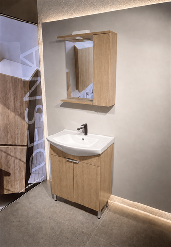 Orka Purus 65 cm ,Budva, Banyo Dolabı Takımı (Ayaklı,Spotlu Ayna), 5008438