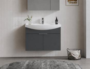 Orka Purus 80 cm, Mat Antrasit, Banyo Dolabı Alt Modül Ve Lavabo, 5007980