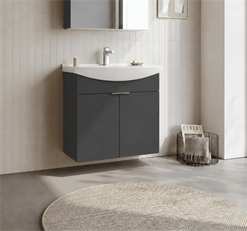 Orka Purus 80 cm, Mat Antrasit, Banyo Dolabı Alt Modül Ve Lavabo, 5007980