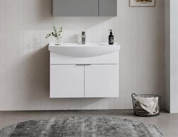 Orka Purus 80 cm, Parlak Beyaz, Banyo Dolabı Alt Modül Ve Lavabo, 5007970