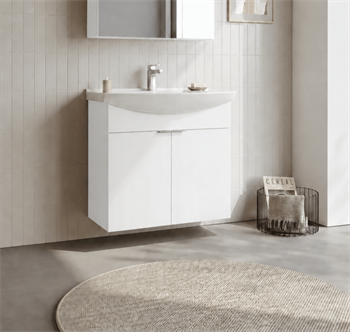 Orka Purus 80 cm, Parlak Beyaz, Banyo Dolabı Alt Modül Ve Lavabo, 5007970