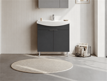 Orka Purus 80 cm, Mat Antrasit, Banyo Dolabı Alt Modül Ve Lavabo, (Ayaklı), 5008450