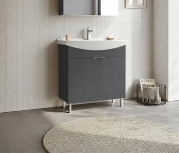 Orka Purus 80 cm, Mat Antrasit, Banyo Dolabı Alt Modül Ve Lavabo, (Ayaklı), 5008450