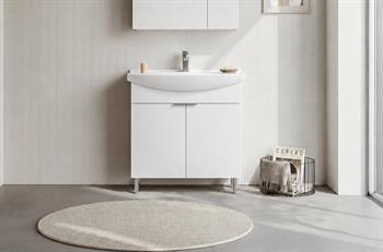 Orka Purus 80 cm, Parlak Beyaz, Banyo Dolabı Alt Modül Ve Lavabo, (Ayaklı), 5007961
