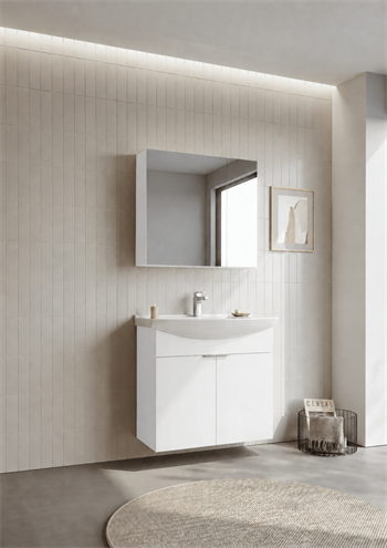 Orka Purus 80 cm ,Parlak Beyaz, Banyo Dolabı Takımı (Dolaplı Ayna), 5008344