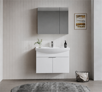 Orka Purus 80 cm ,Parlak Beyaz, Banyo Dolabı Takımı (Dolaplı Ayna), 5008344