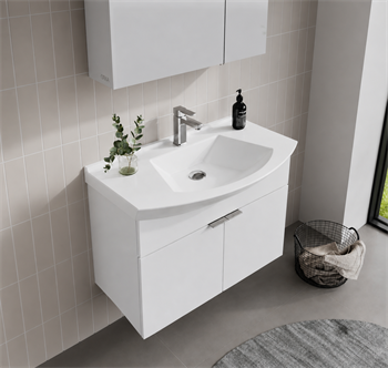 Orka Purus 80 cm ,Parlak Beyaz, Banyo Dolabı Takımı (Dolaplı Ayna), 5008344