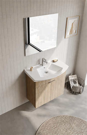 Orka Purus 80 cm ,Budva, Banyo Dolabı Takımı (Asma,Düz Ayna), 5008324