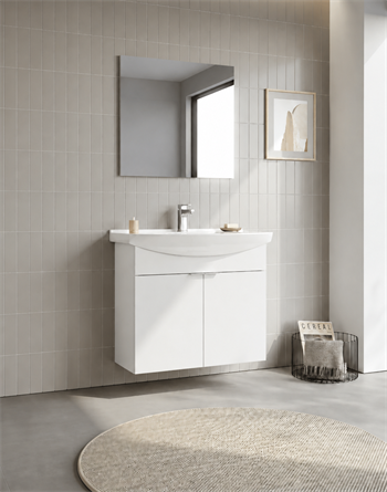 Orka Purus 80 cm ,Parlak Beyaz, Banyo Dolabı Takımı (Asma,Düz Ayna), 5008326
