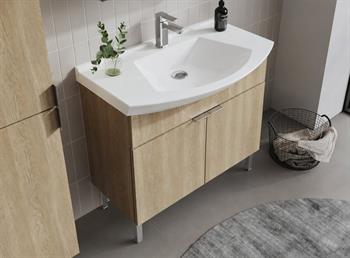 Orka Purus 80 cm ,Budva, Banyo Dolabı Takımı (Ayaklı,Düz Ayna), 5008471