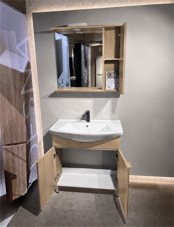 Orka Purus 80 cm ,Budva, Banyo Dolabı Takımı (Ayaklı,Spotlu Ayna), 5008440