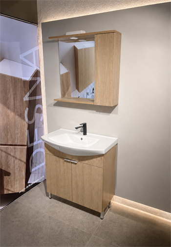 Orka Purus 80 cm ,Budva, Banyo Dolabı Takımı (Ayaklı,Spotlu Ayna), 5008440