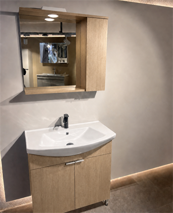 Orka Purus 80 cm ,Budva, Banyo Dolabı Takımı (Ayaklı,Spotlu Ayna), 5008440