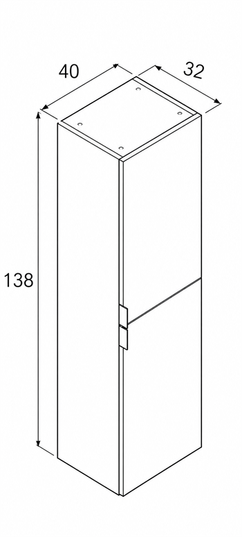 Orka Desna 40 cm Boy dolabı Budva (Sağ/Sol), 3009944