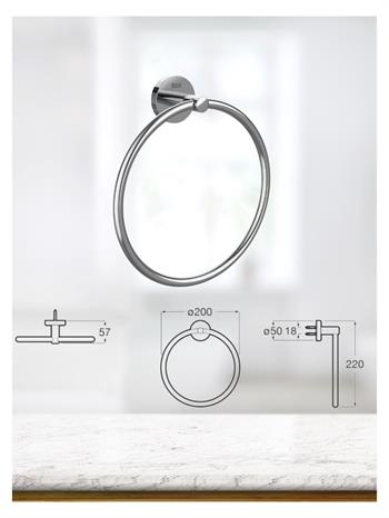 Roca Compas 5 Parçalı Aksesuar Seti : Havluluk, Askı, Halka Havluluk, Sabunluk Ve Kapaklı Tuvalet Kağıtlığı A817560001