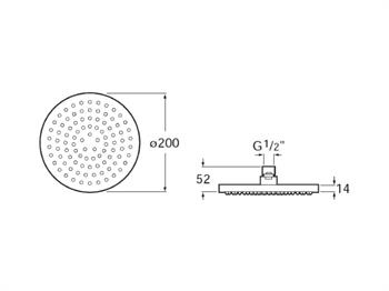 Roca Duş Başlığı, Rainsense, 20 cm, A5B2150C00