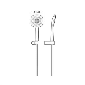 Roca Duş Seti, Sensum Square, Kare, 4 Fonksiyonlu, 130mm, A5B1308C00