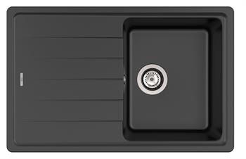 Roca Eviye, Bergen Quarzex®, Tek Gözlü, Siyah, 780X500 A880180940