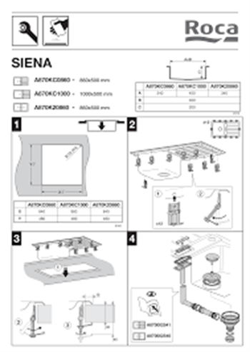 Roca Eviye, Siena, Tek Gözlü, Paslanmaz, Krom, 86X50Cm A870KC0860