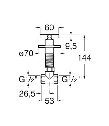 Roca Kesme Valfi, Aqua Cross, Krom, 1/2