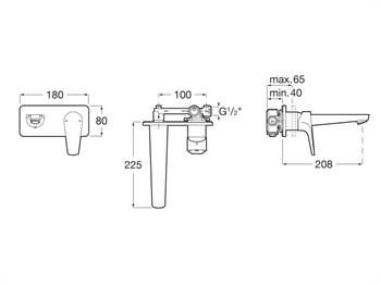 Roca Lavabo Bataryası, Atlas, Ankastre, Krom, A5A3590C00