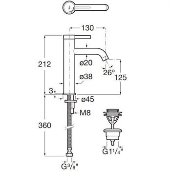 Roca Ona Mezzo Lavabo Bataryası Krom A5A3C9EC00