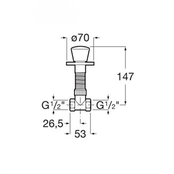 Roca Yuvarlak Kesme Valfi, Aqua, Krom, 1/2 A525168500