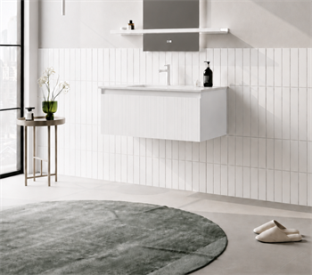 Orka Salina 100 cm Mat Beyaz Banyo Dolabı Alt Modül ve Lavabo, 5007410