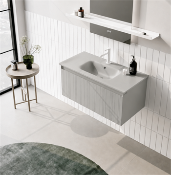 Orka Salina 100 cm Mat Kaşmir Banyo Dolabı Alt Modül ve Lavabo, 5007411