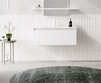 Orka Salina 100 cm Mat Beyaz Banyo Dolabı Alt Modül ve Lavabo, 5007410