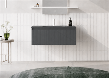 Orka Salina 100 cm Mat Antrasit Banyo Dolabı Alt Modül ve Lavabo, 5007412