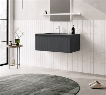 Orka Salina 100 cm Mat Antrasit Banyo Dolabı Alt Modül ve Lavabo, 5007412