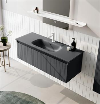Orka Salina 120 cm Mat Antrasit Banyo Dolabı Alt Modül ve Lavabo, 5007415