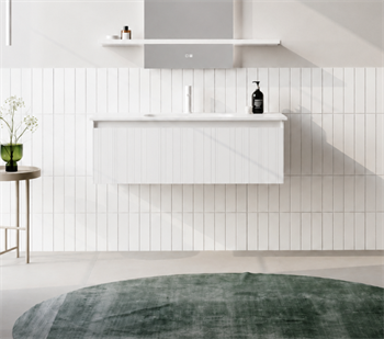 Orka Salina 120 cm Mat Beyaz Banyo Dolabı Alt Modül ve Lavabo, 5007413