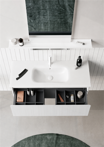 Orka Salina 120 cm Mat Beyaz Banyo Dolabı Alt Modül ve Lavabo, 5007413