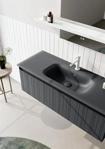 Orka Salina 120 cm Mat Antrasit Banyo Dolabı Alt Modül ve Lavabo, 5007415