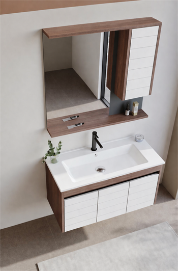Orka Serra 100 cm Navaro/Beyaz Banyo Dolabı Takımı, 5007556