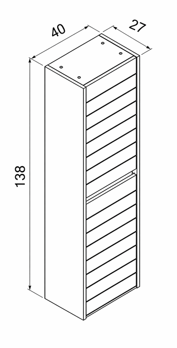Orka Serra 40 cm Boy Dolabı Navaro/Beyaz, 3009567