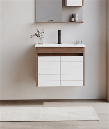 Orka Serra 65 cm Navaro/Beyaz Banyo Dolabı Alt Modül ve Lavabo, 5007551