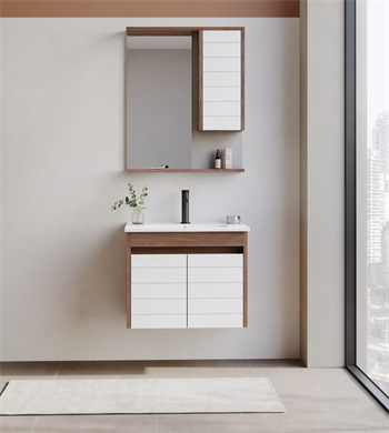 Orka Serra 65 cm Navaro/Beyaz Banyo Dolabı Alt Modül ve Lavabo, 5007554
