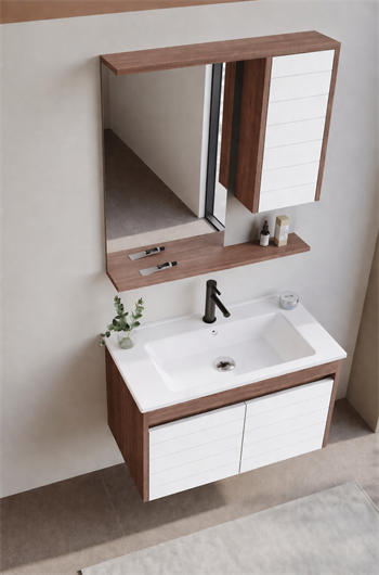 Orka Serra 85 cm Navaro/Beyaz Banyo Dolabı Takımı, 5007555