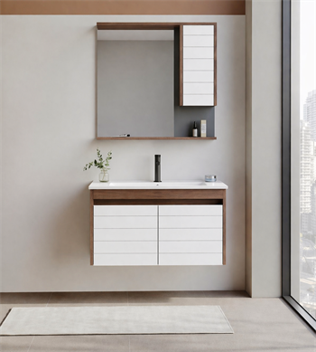 Orka Serra 85 cm Navaro/Beyaz Banyo Dolabı Takımı, 5007555