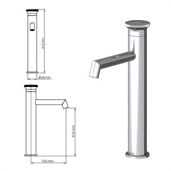 Teska Lavabo Bataryası, Arte Leo L Uzun, Altın, E5527