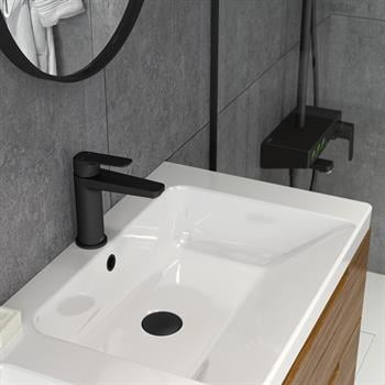Teska Lavabo Bataryası, Quars, Full Siyah, E5618