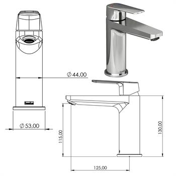 Teska Lavabo Bataryası, Quars, Rose Gold, E5619