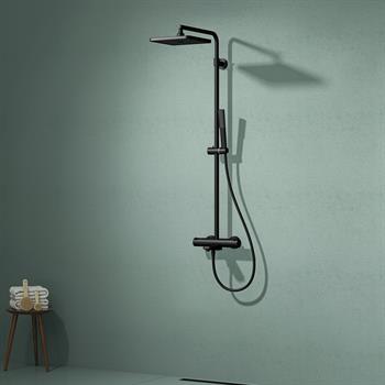 Teska Termostatik, Galaxy, Üç Yönlü, Kare, Full Siyah, DK3108